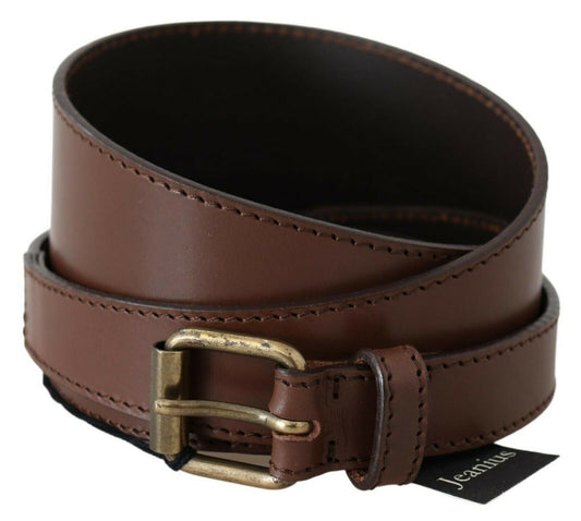 Ceinture PLEIN SUD en cuir véritable marron avec boucle en métal rustique