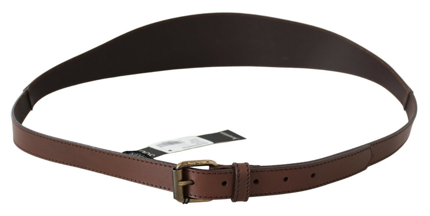 Ceinture PLEIN SUD en cuir véritable marron avec boucle en métal rustique