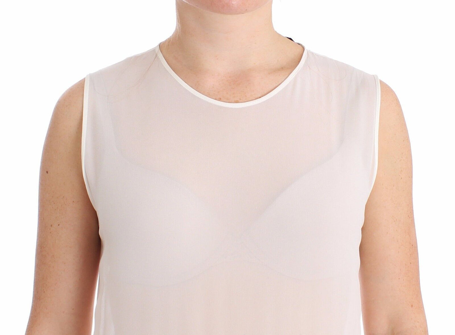 Robe fourreau transparente blanche plissée à bas Koonhor