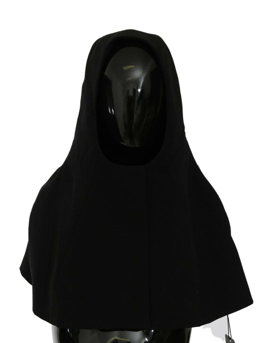 Bonnet écharpe à capuche en laine noire Dolce &amp; Gabbana