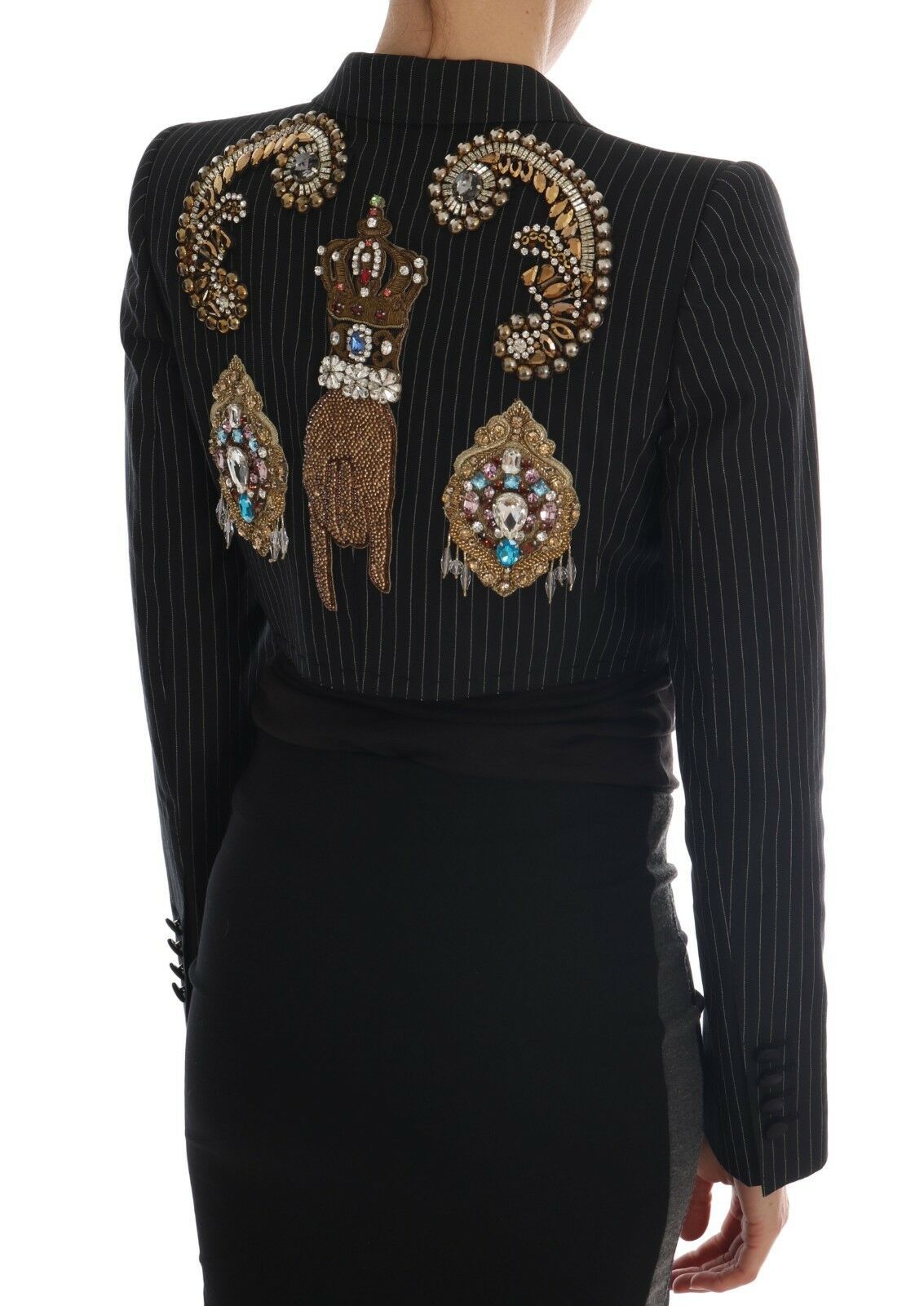 Veste blazer noire en cristal Fairy Tale de Dolce &amp; Gabbana