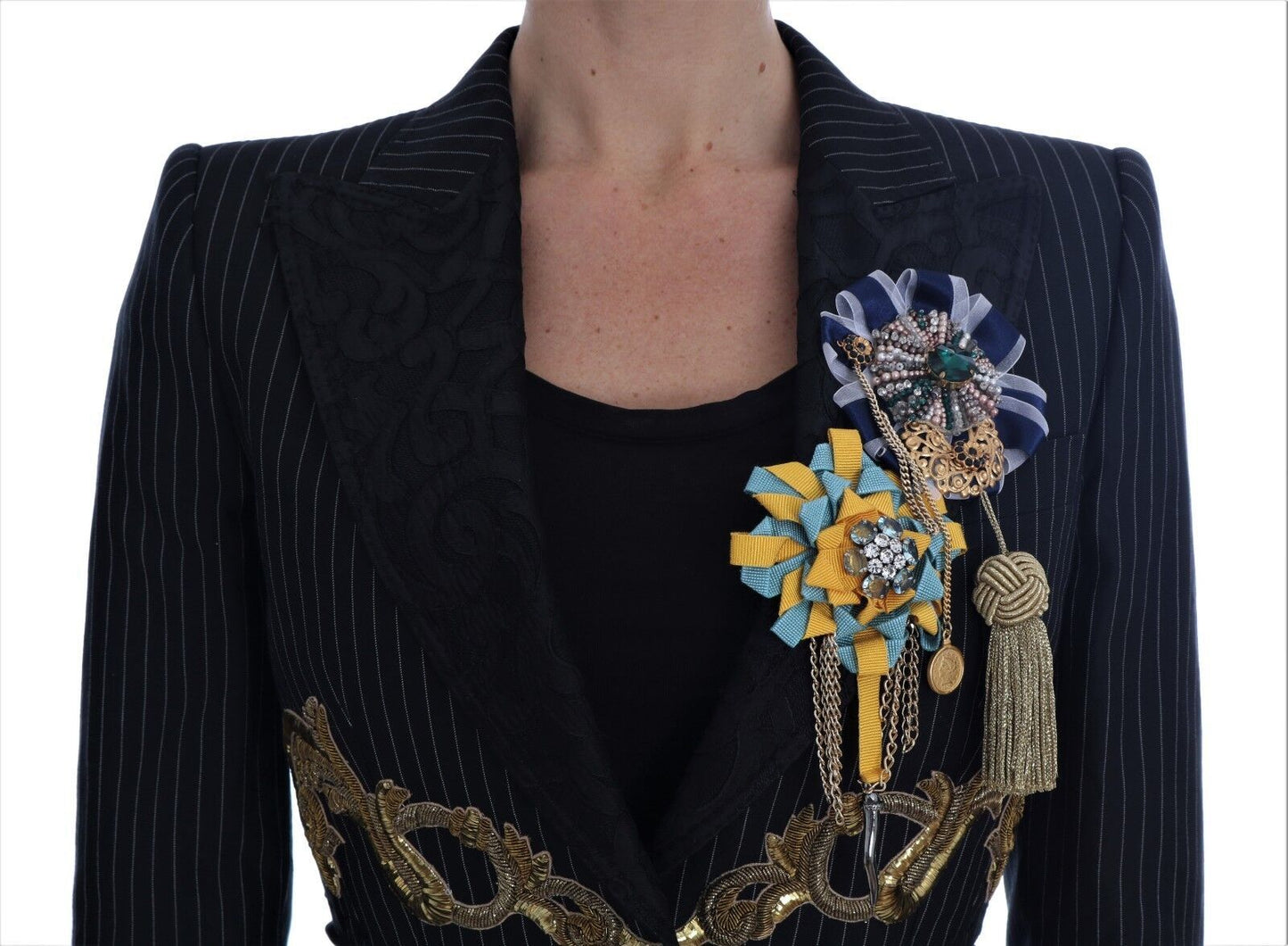 Veste blazer noire en cristal Fairy Tale de Dolce &amp; Gabbana