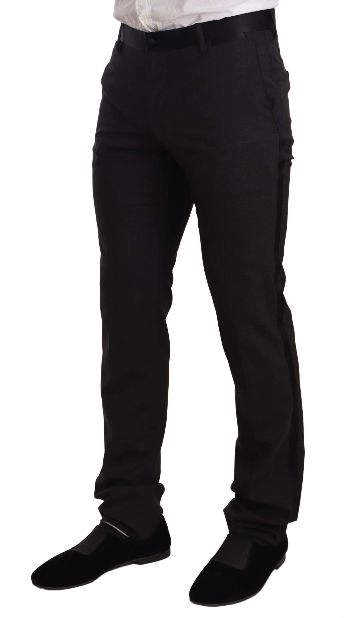 Dolce & Gabbana Blue Velvet Cotton Slim Fit Smoking Suit