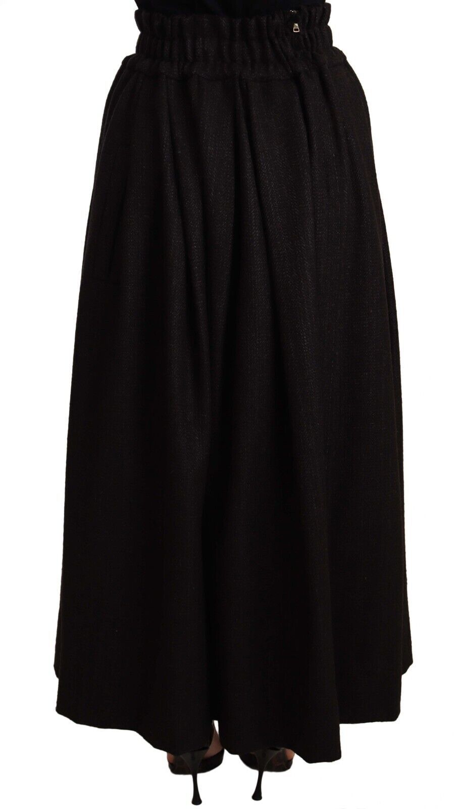 Jupe longue taille haute en laine noire Dolce &amp; Gabbana