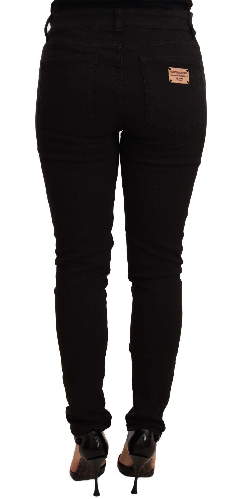 Jean slim en coton stretch noir Dolce &amp; Gabbana