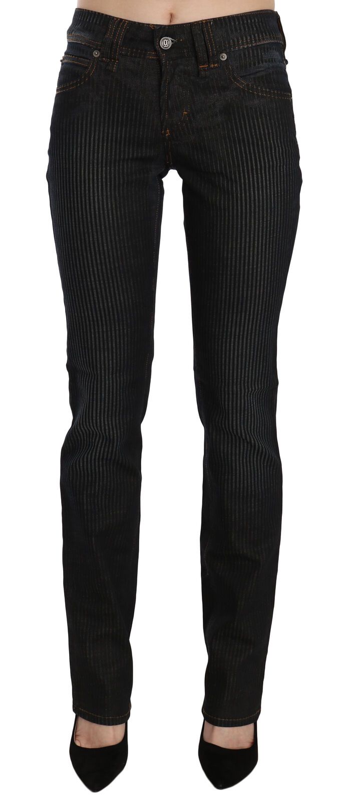 Pantalon décontracté en velours côtelé noir taille moyenne John Galliano