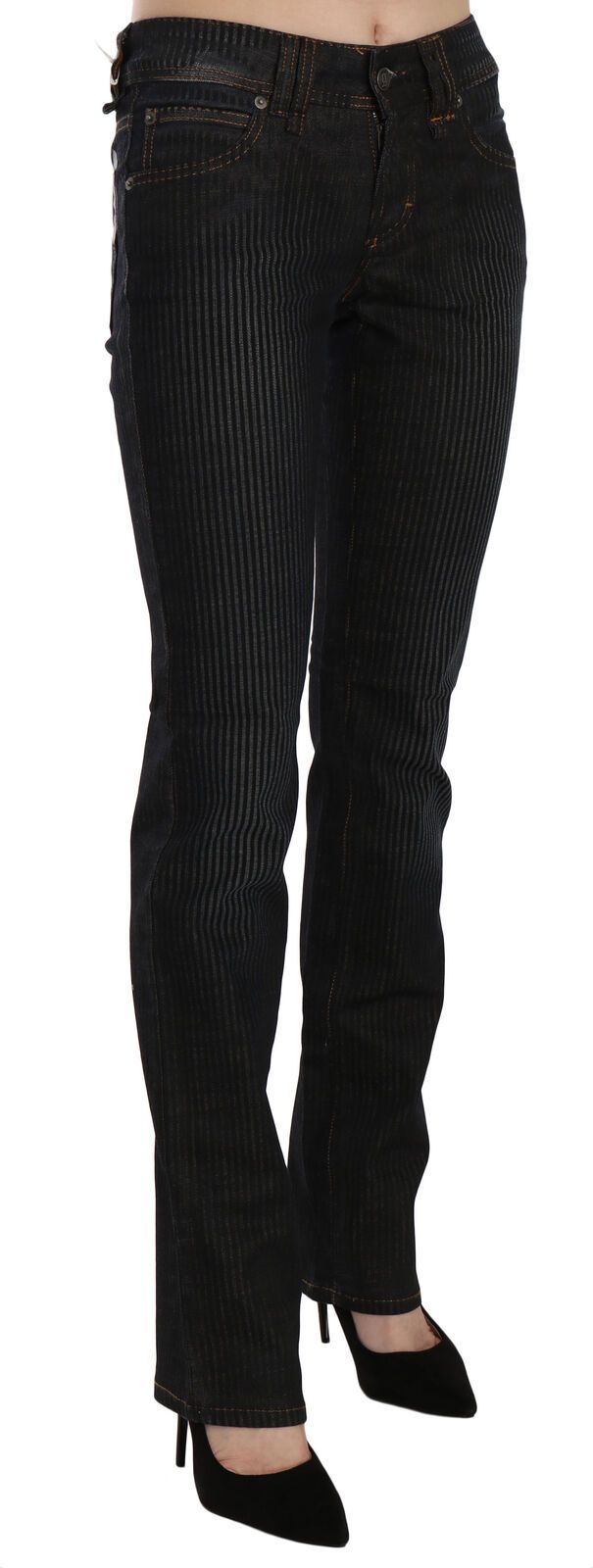 Pantalon décontracté en velours côtelé noir taille moyenne John Galliano