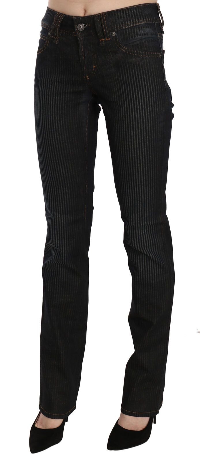 Pantalon décontracté en velours côtelé noir taille moyenne John Galliano