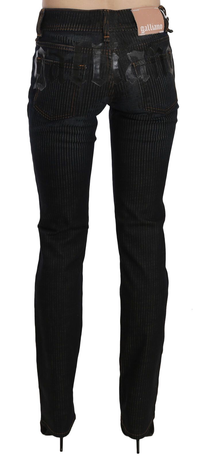 Pantalon décontracté en velours côtelé noir taille moyenne John Galliano