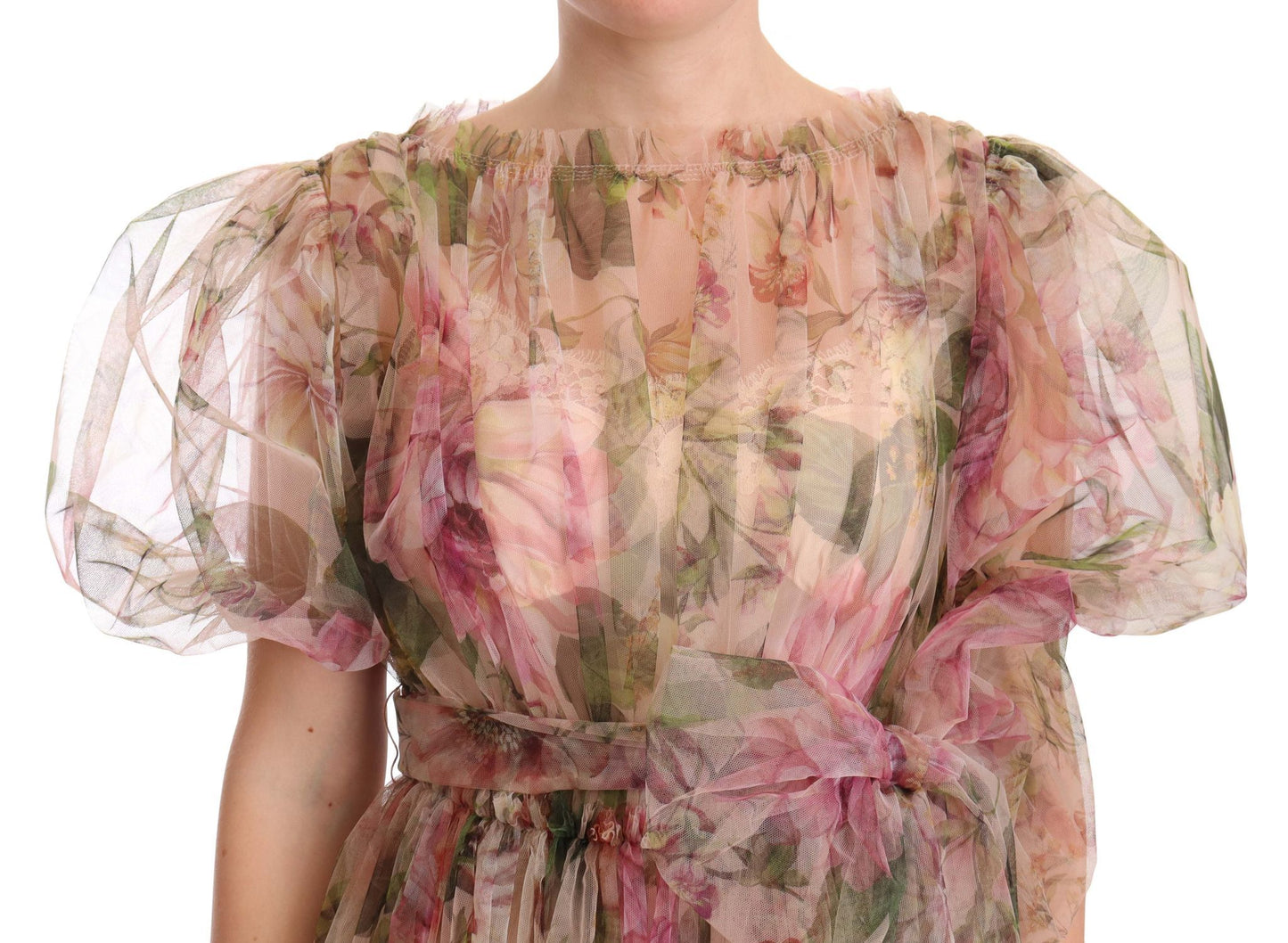 Robe longue à imprimé floral multicolore Dolce &amp; Gabbana