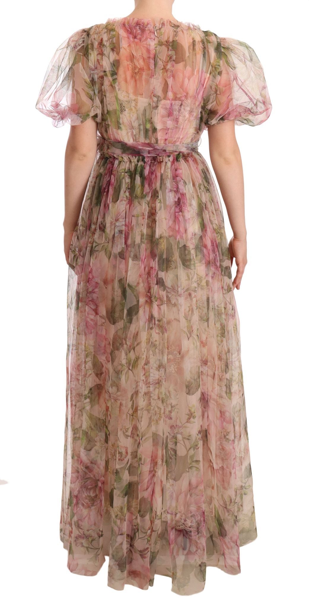 Robe longue à imprimé floral multicolore Dolce &amp; Gabbana