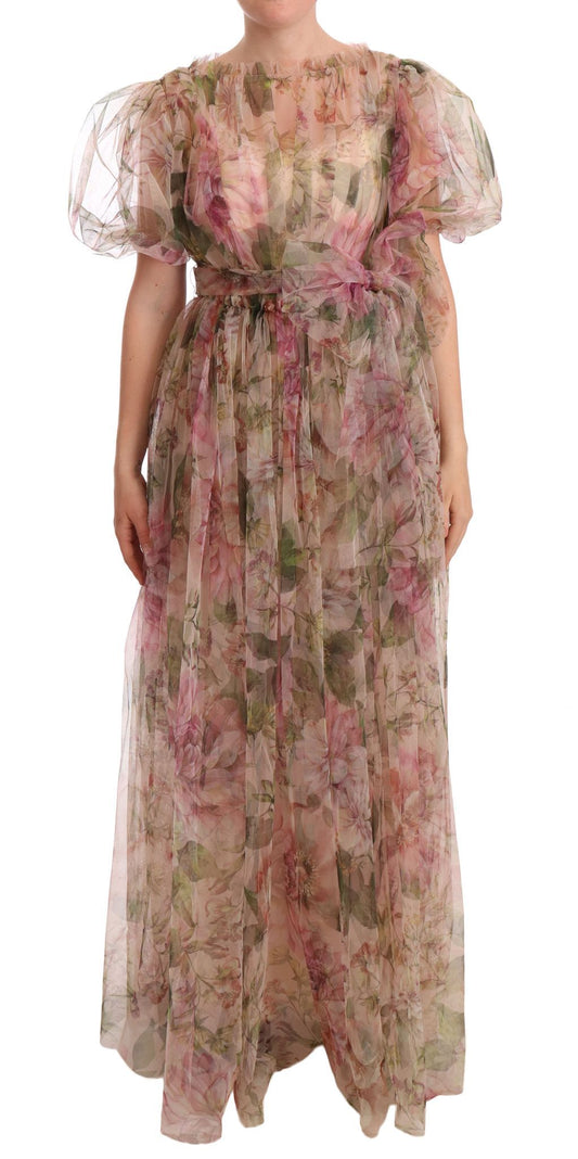 Robe longue à imprimé floral multicolore Dolce &amp; Gabbana