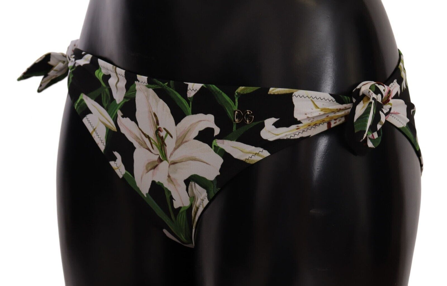 Bas de bikini Dolce &amp; Gabbana à imprimé lys noir