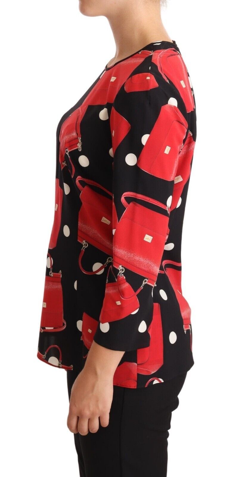 Chemisier en soie stretch imprimé sac Sicily noir Dolce &amp; Gabbana