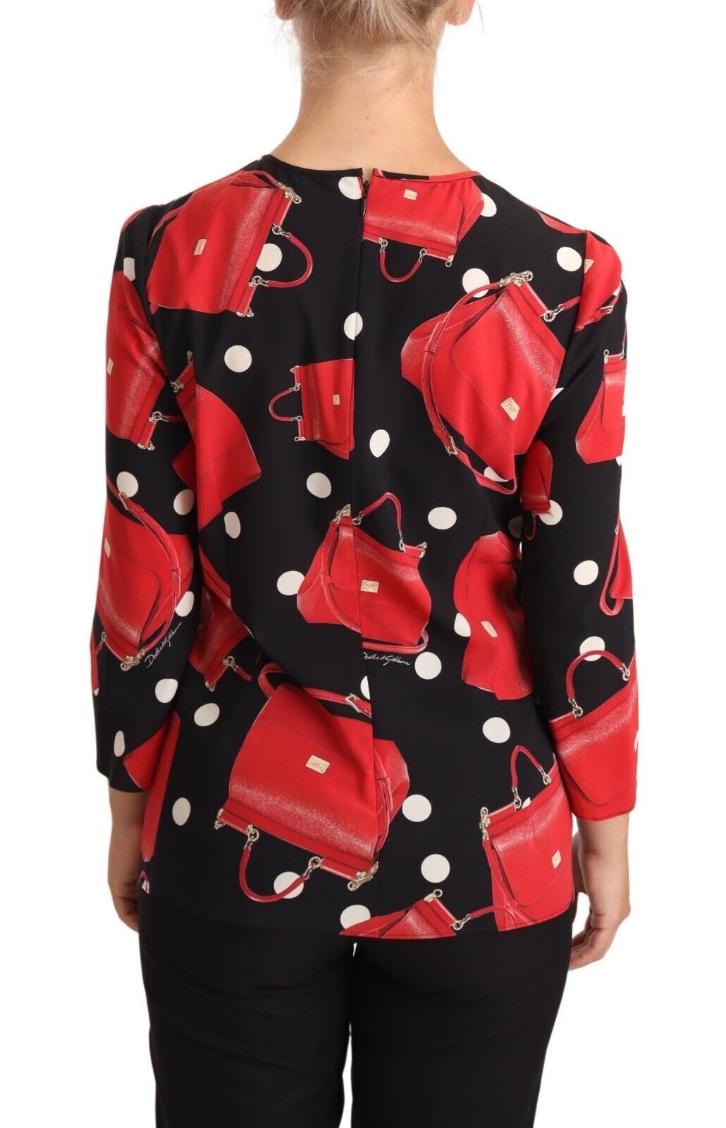 Chemisier en soie stretch imprimé sac Sicily noir Dolce &amp; Gabbana