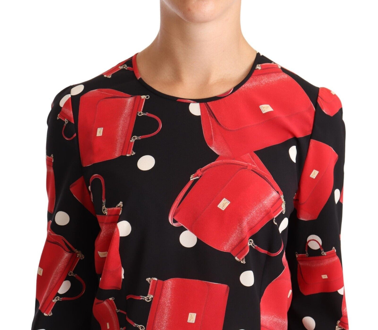 Chemisier en soie stretch imprimé sac Sicily noir Dolce &amp; Gabbana