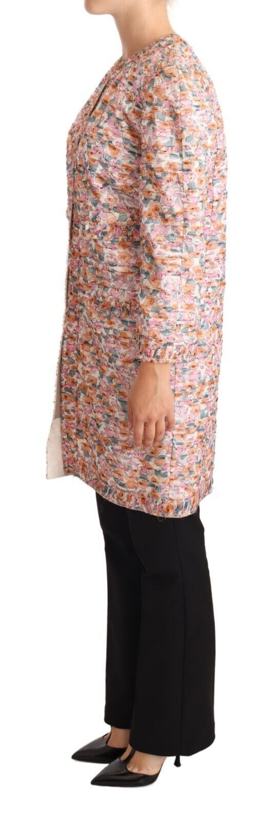 Trench-coat en soie à imprimé floral multicolore Dolce &amp; Gabbana