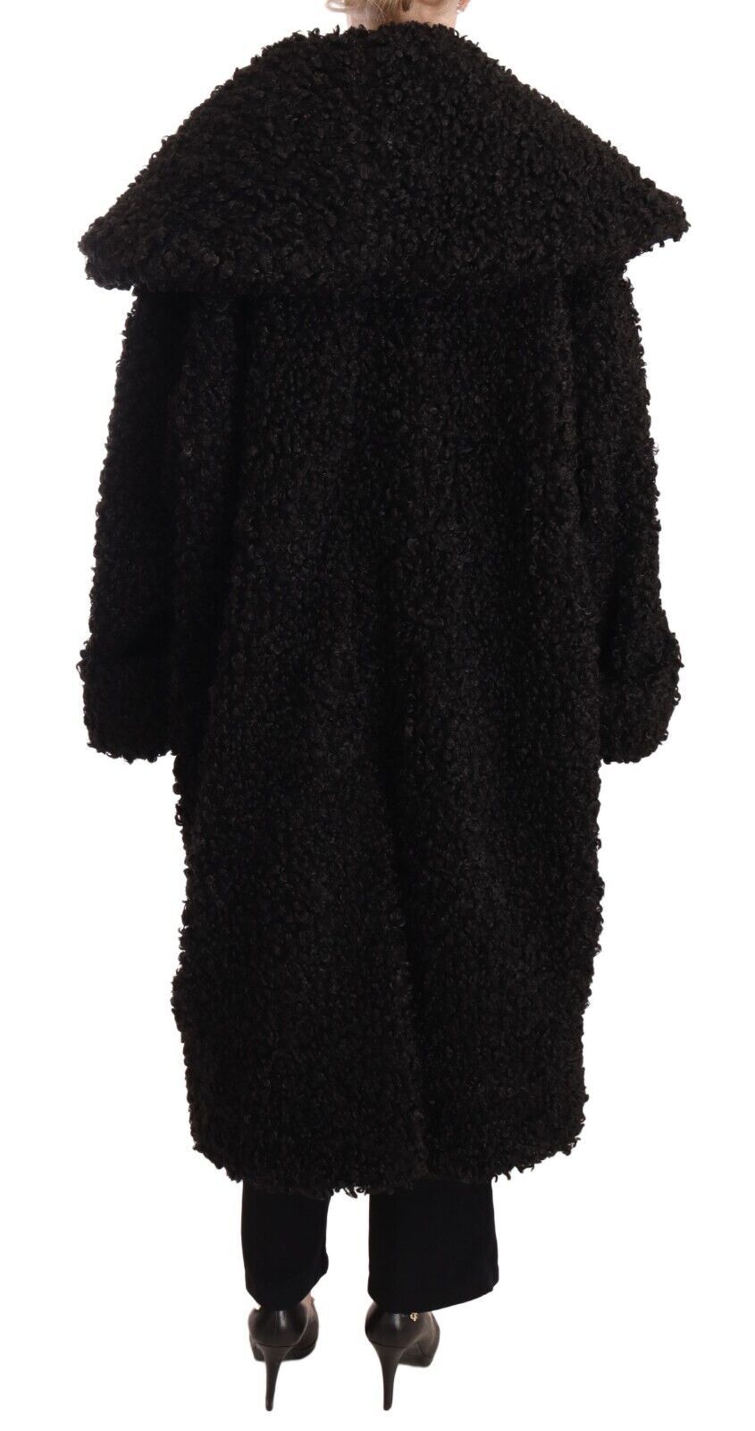 Dolce &amp; Gabbana Trench-coat en fourrure de polyester noir