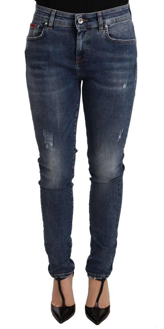 Jean skinny en coton stretch bleu délavé Dolce &amp; Gabbana