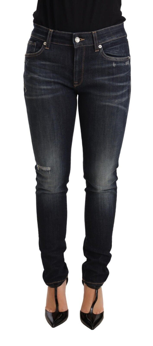 Jean slim skinny en coton stretch bleu délavé Dolce &amp; Gabbana