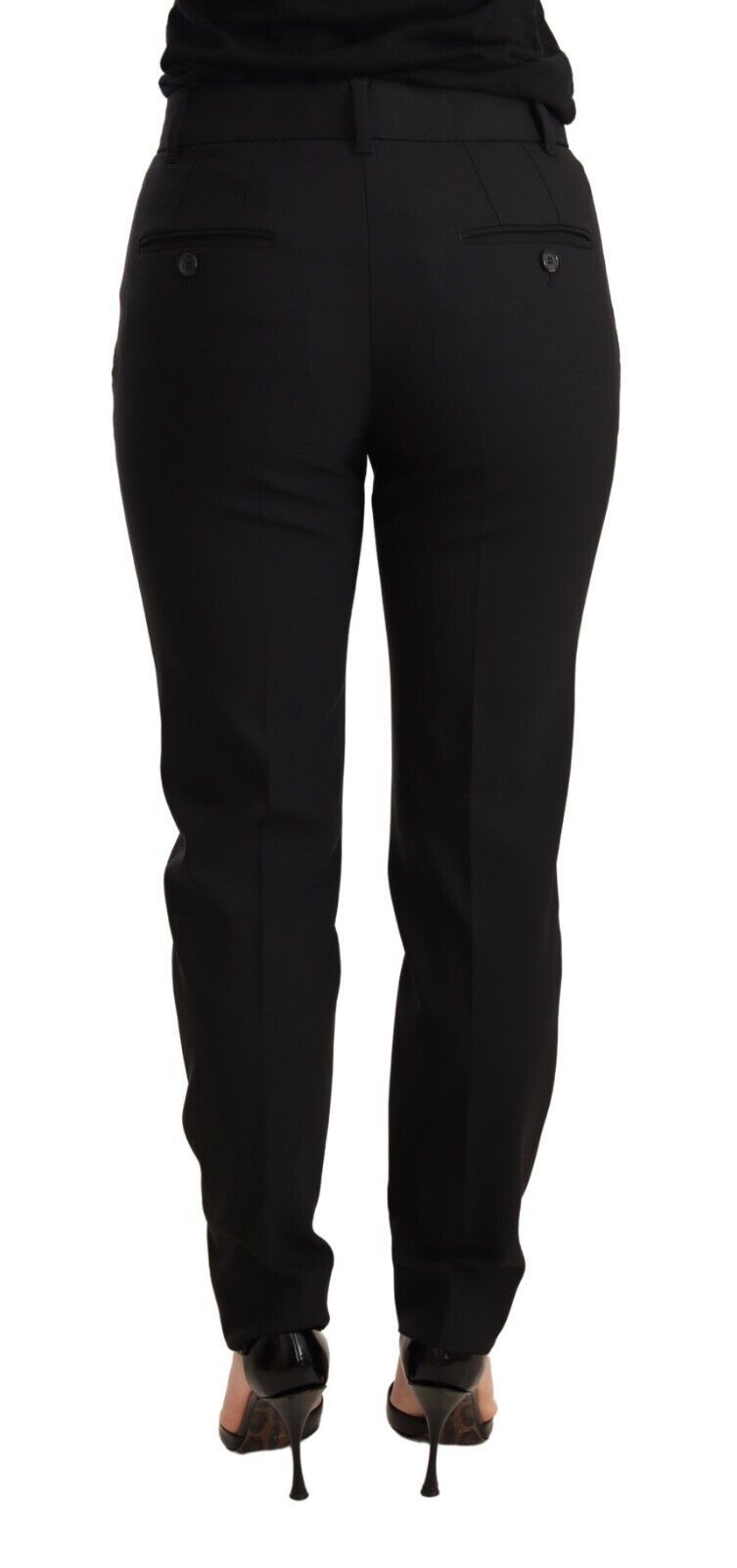 Pantalon fuselé noir en laine vierge pour femme Dolce &amp; Gabbana