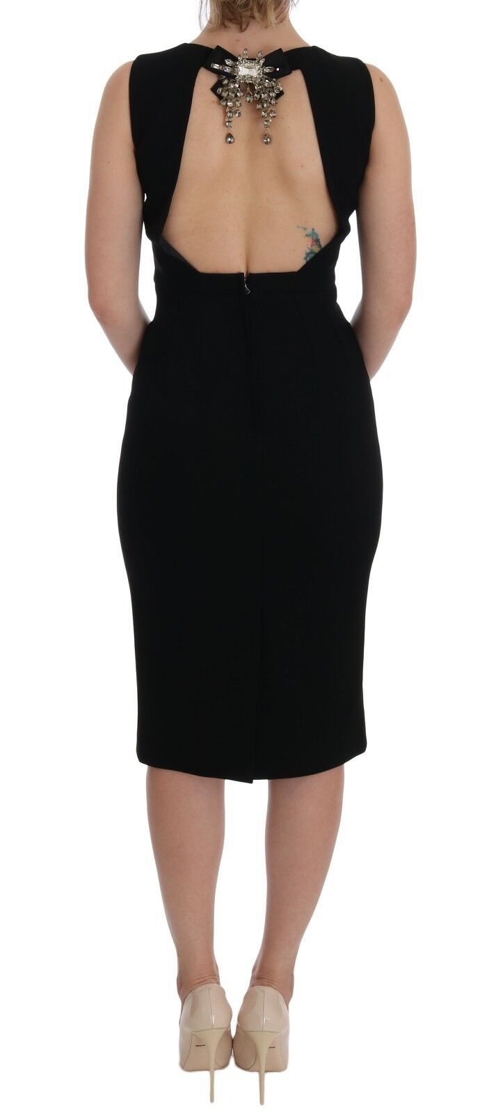 Robe fourreau noire extensible à cristaux Dolce &amp; Gabbana