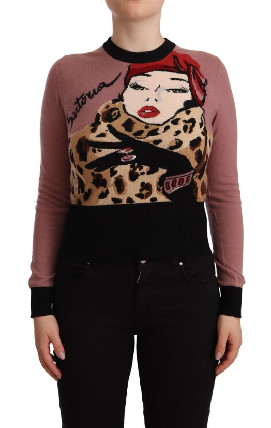 Pull ras du cou en cachemire rose Dolce &amp; Gabbana