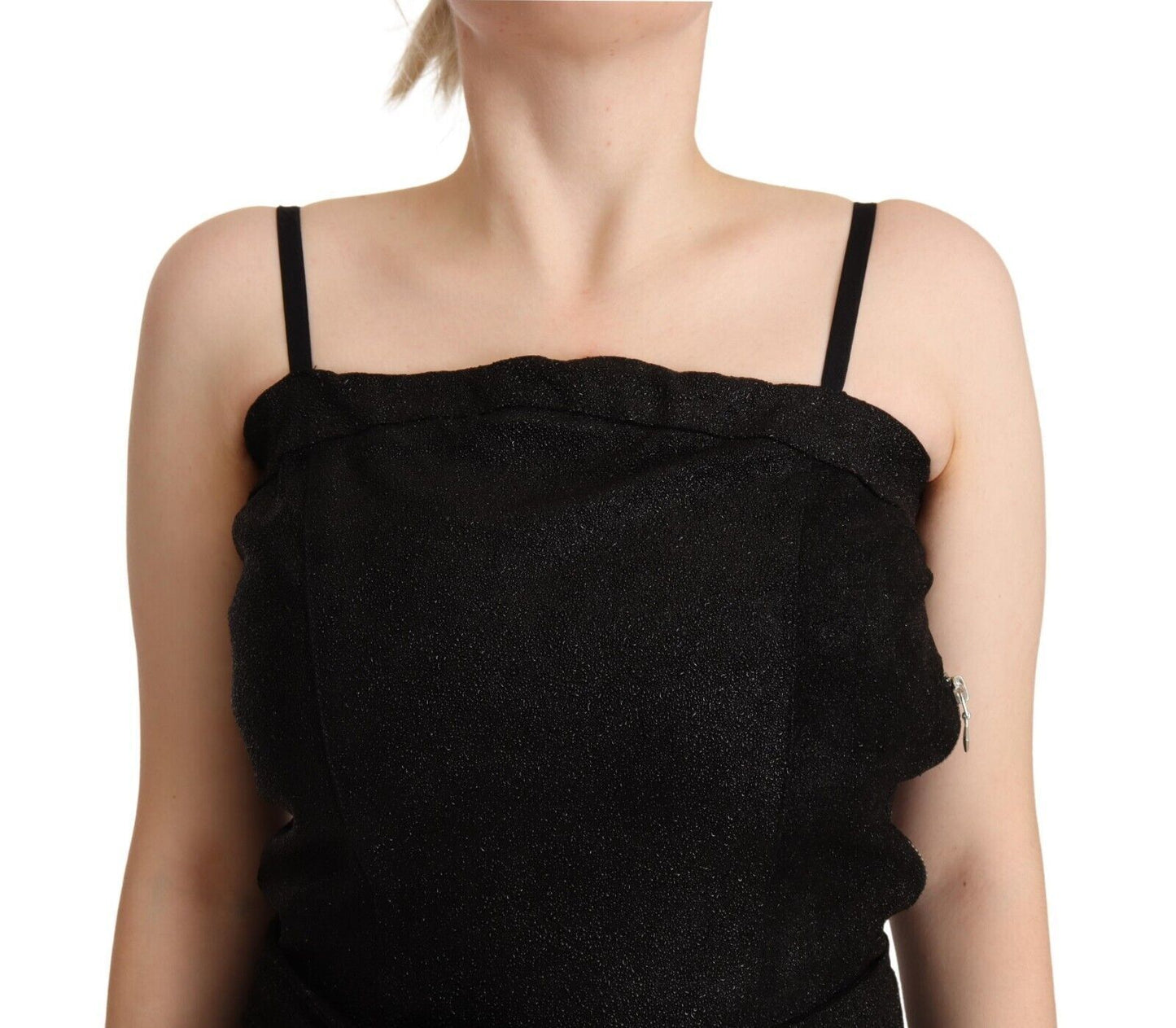 La Maison du Couturier Robe-combinaison noire à fines bretelles