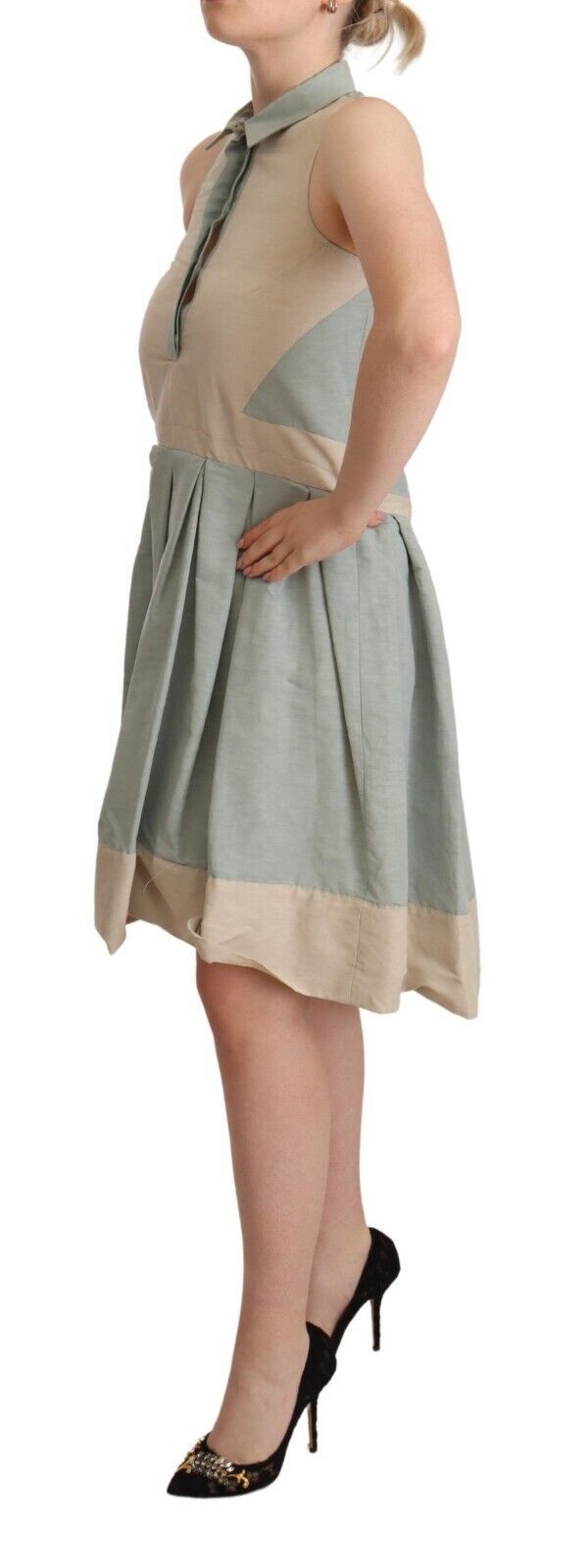 Robe fourreau sans manches à col multicolore Comeforbreakfast