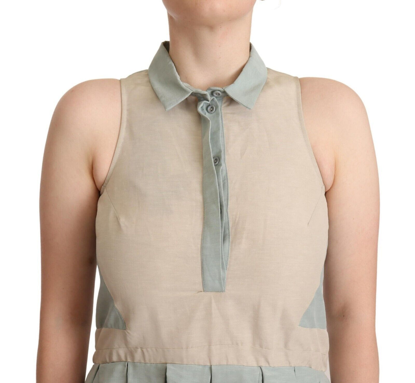 Robe fourreau sans manches à col multicolore Comeforbreakfast