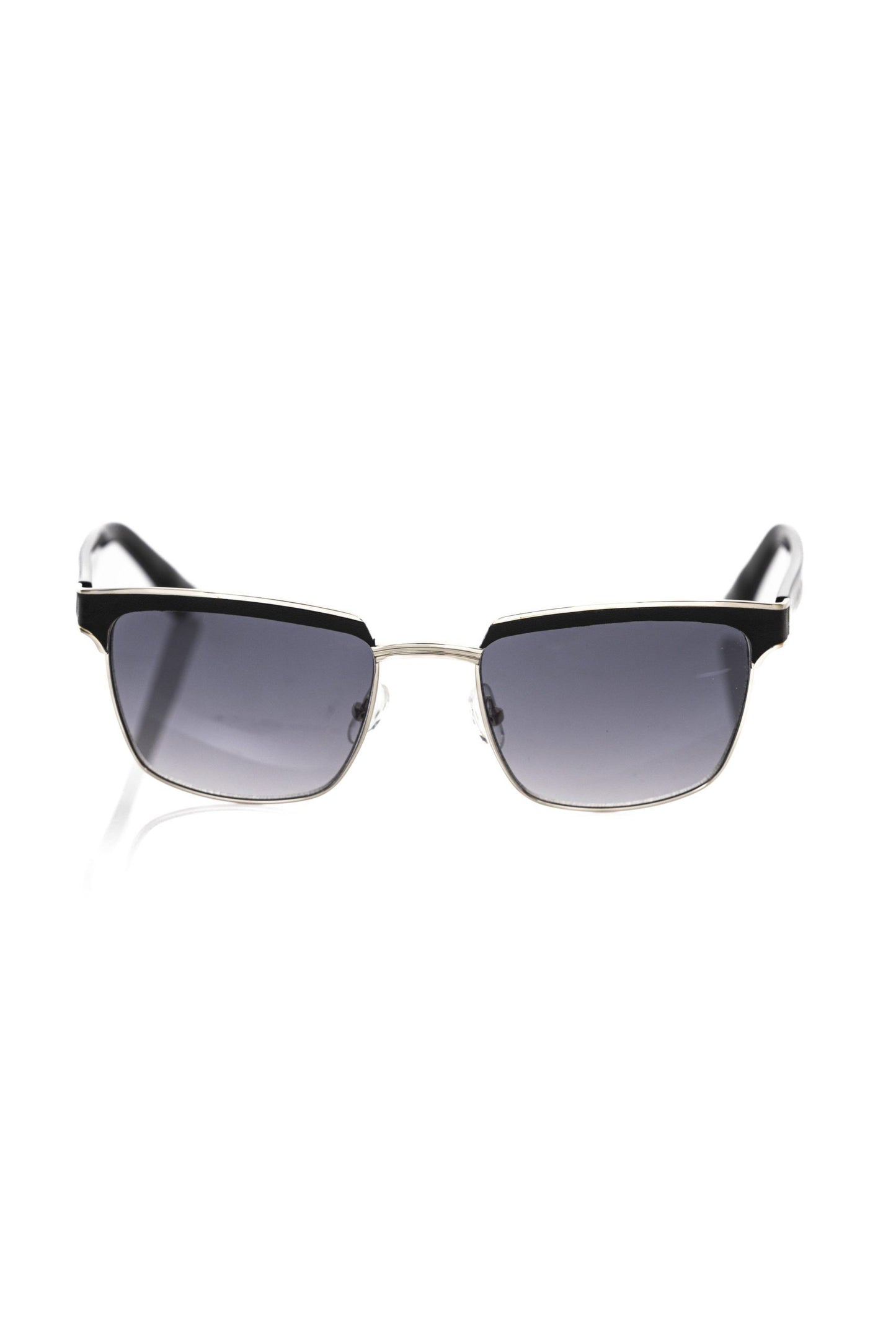 Frankie Morello Black Metallic Fibre Men Sunglasses