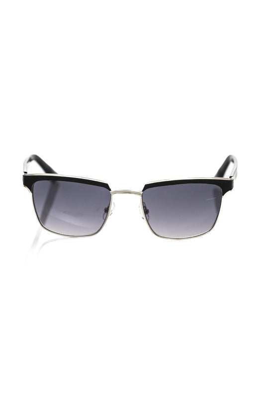 Frankie Morello Black Metallic Fibre Men Sunglasses