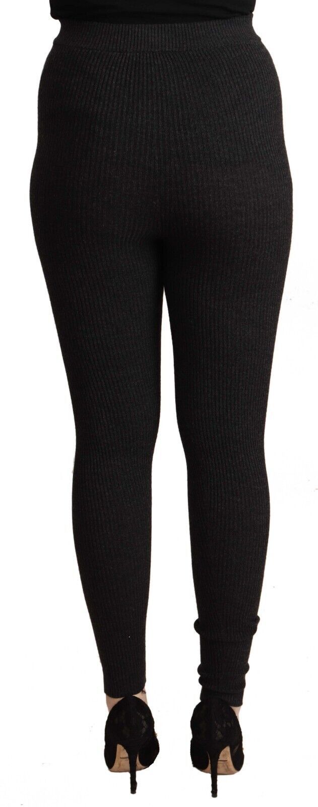Pantalon collant extensible en laine vierge noire Dolce &amp; Gabbana