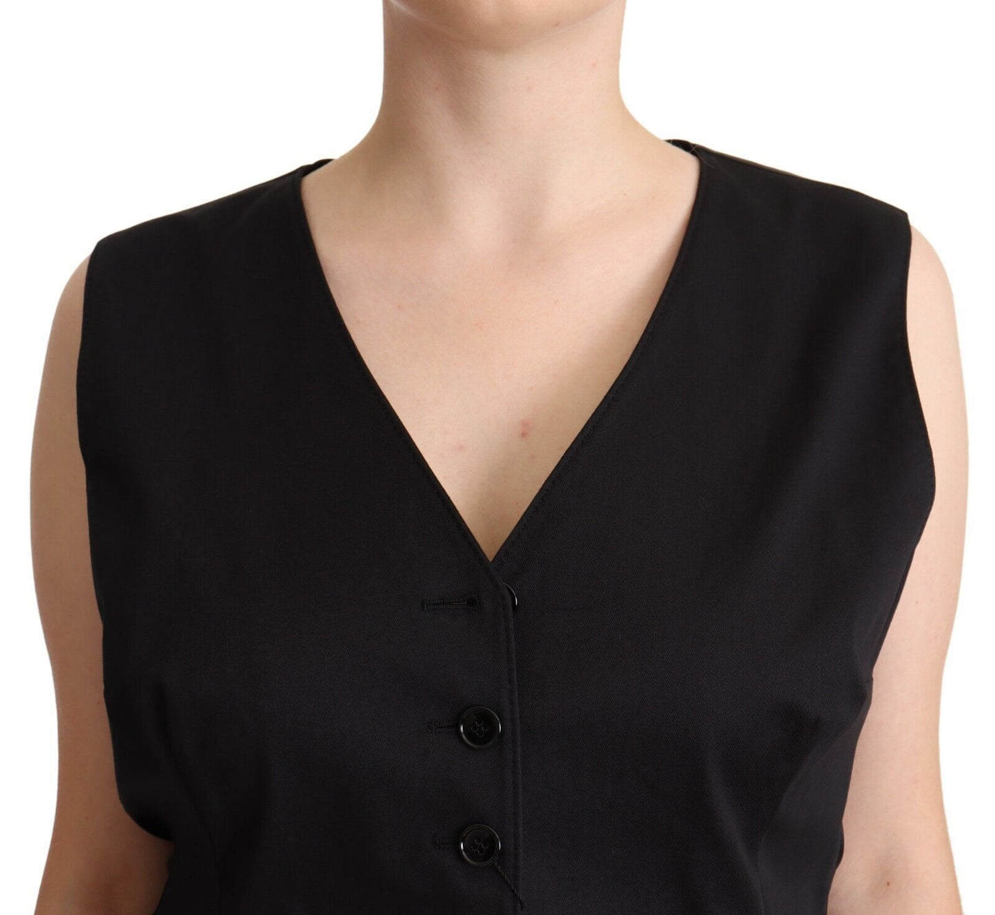 Dolce &amp; Gabbana Gilet sans manches noir boutonné