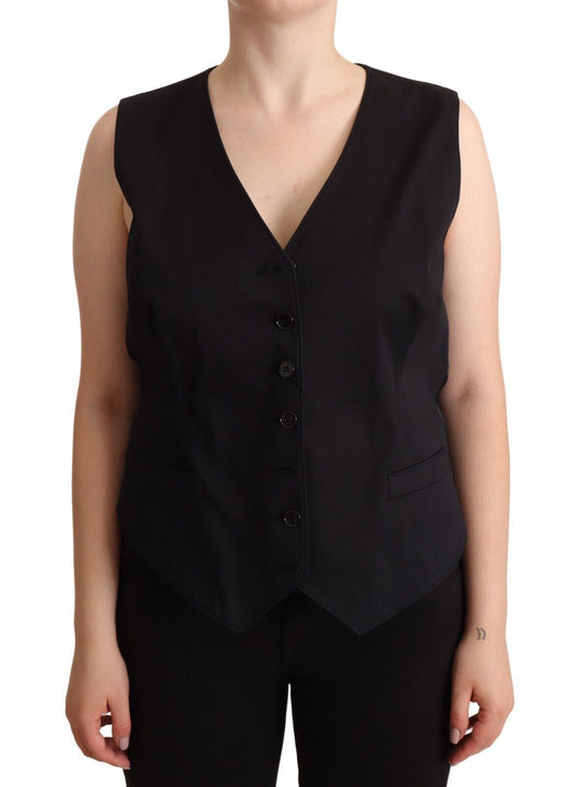 Dolce &amp; Gabbana Gilet sans manches noir boutonné