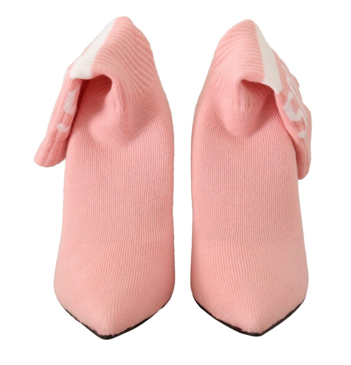 GCDS – Rosa Wildleder-Stiefeletten mit Logo und Blockabsatz