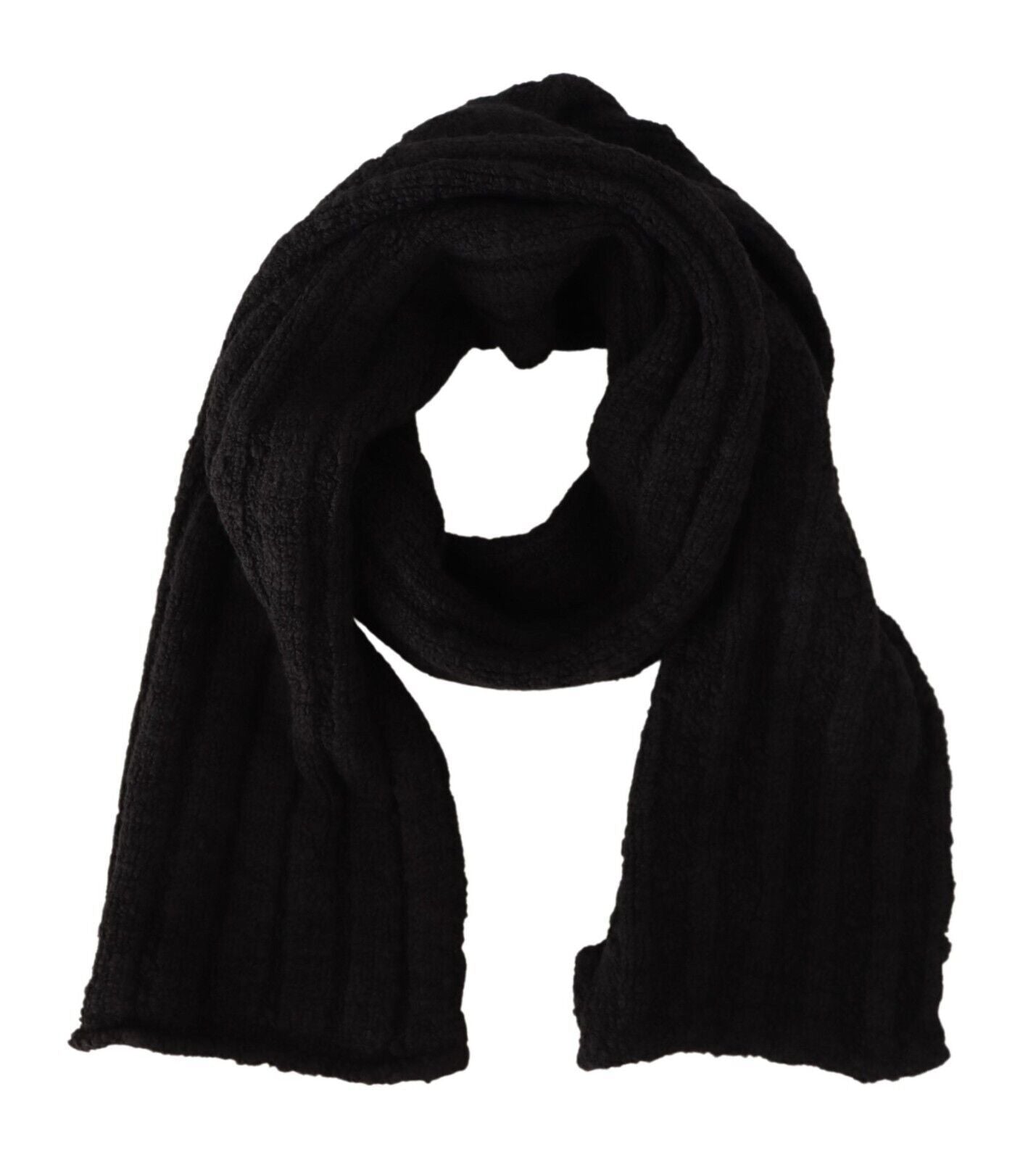Écharpe châle unisexe en laine vierge noire Dolce &amp; Gabbana