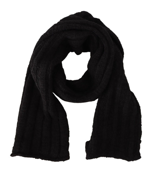 Écharpe châle unisexe en laine vierge noire Dolce &amp; Gabbana