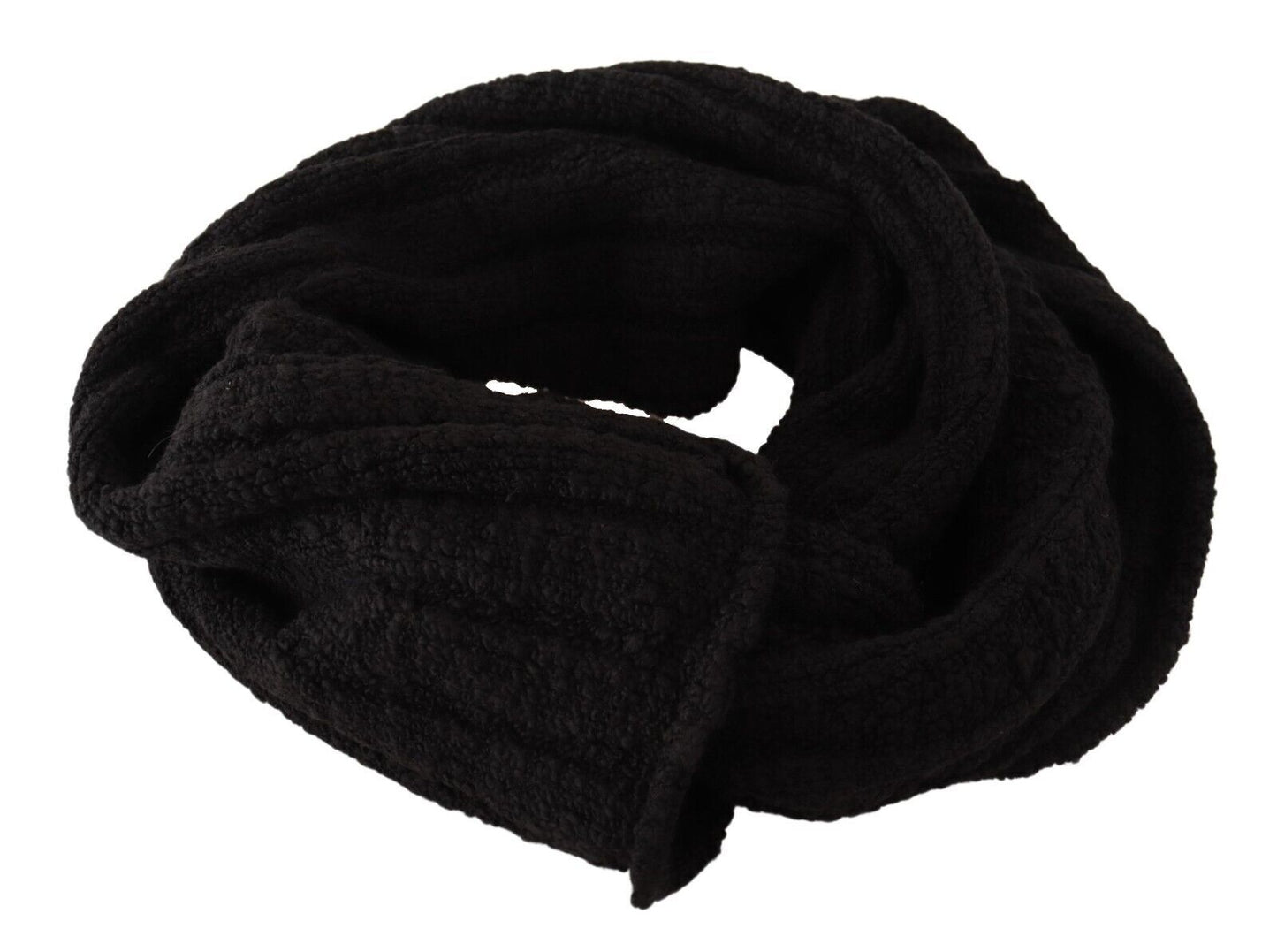 Écharpe châle unisexe en laine vierge noire Dolce &amp; Gabbana