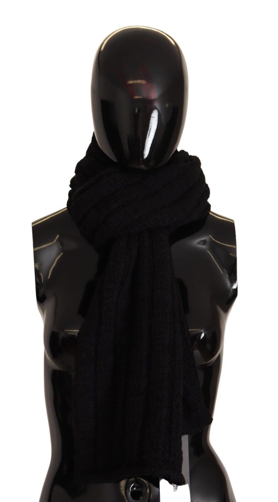 Écharpe châle unisexe en laine vierge noire Dolce &amp; Gabbana