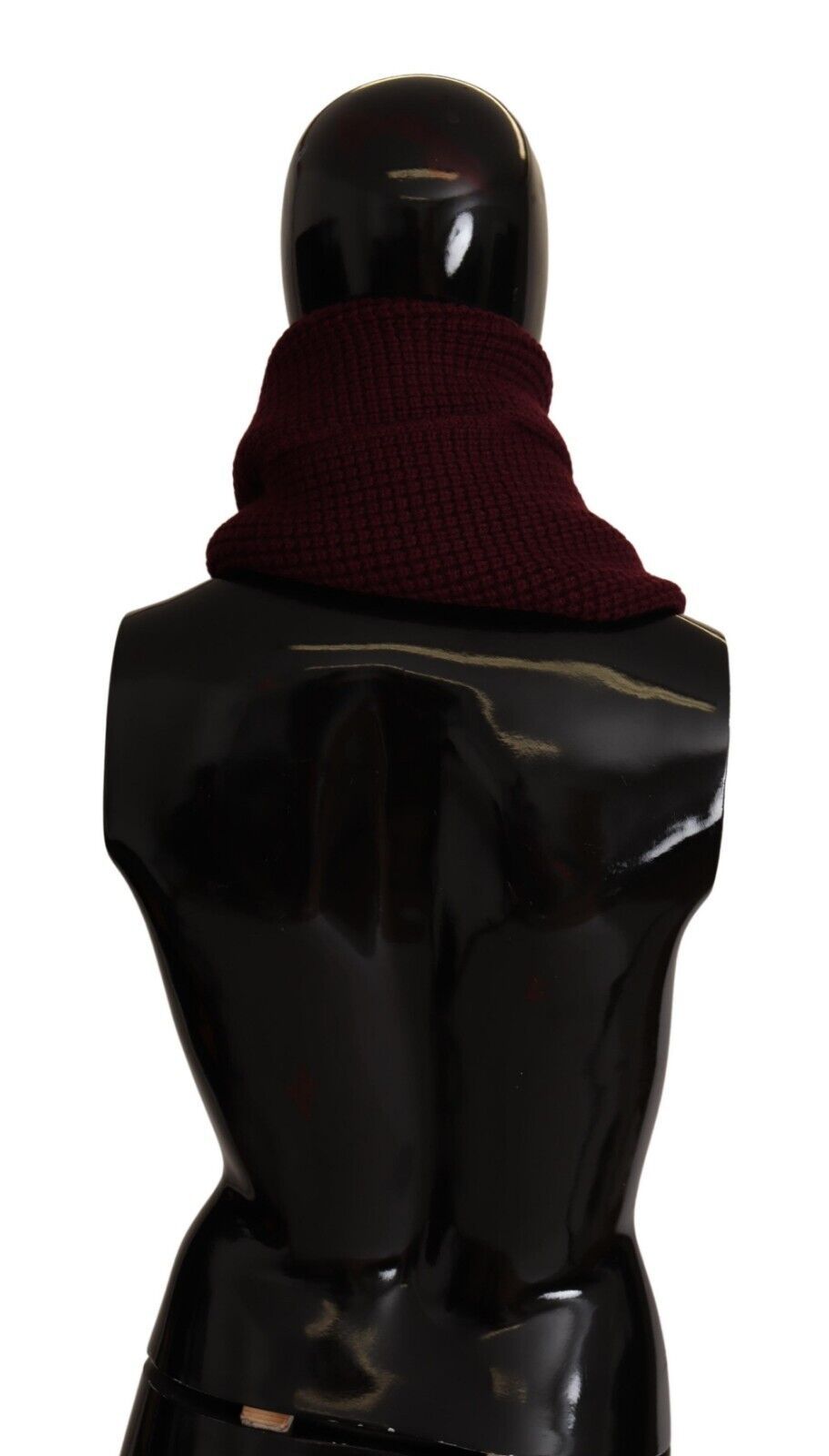 Écharpe en tricot châle à logo en cachemire rouge foncé Dolce &amp; Gabbana