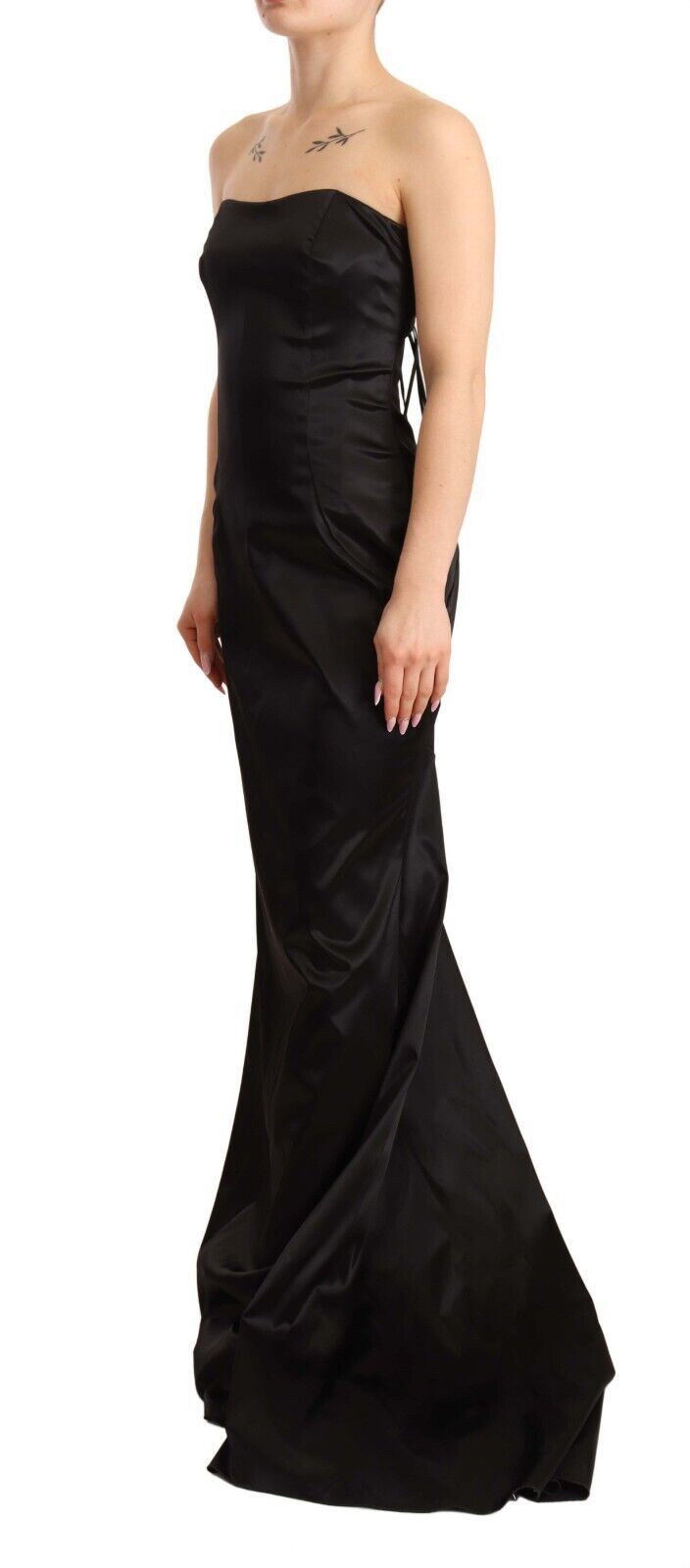 Robe fourreau sirène en soie extensible noire Dolce &amp; Gabbana