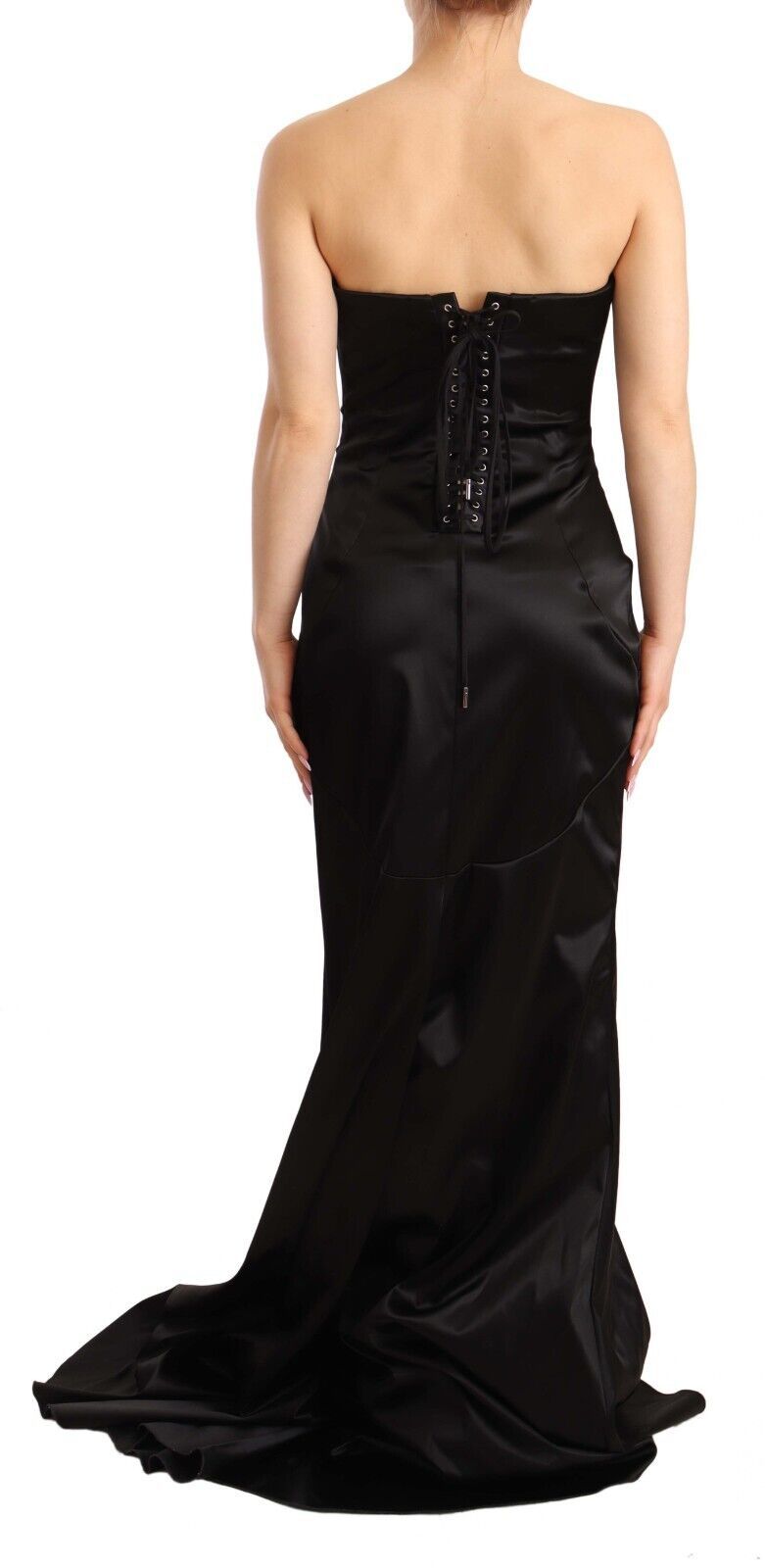 Robe fourreau sirène en soie extensible noire Dolce &amp; Gabbana