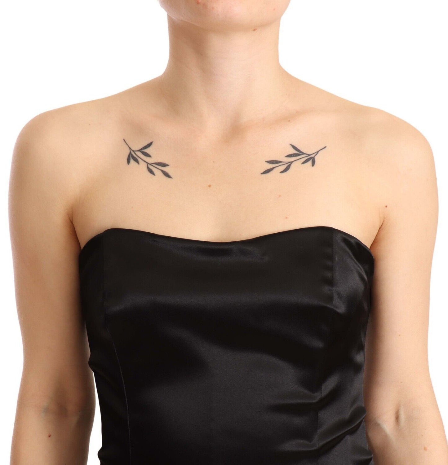 Robe fourreau sirène en soie extensible noire Dolce &amp; Gabbana