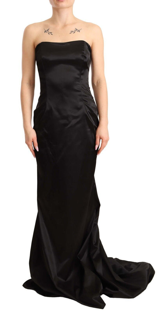 Robe fourreau sirène en soie extensible noire Dolce &amp; Gabbana
