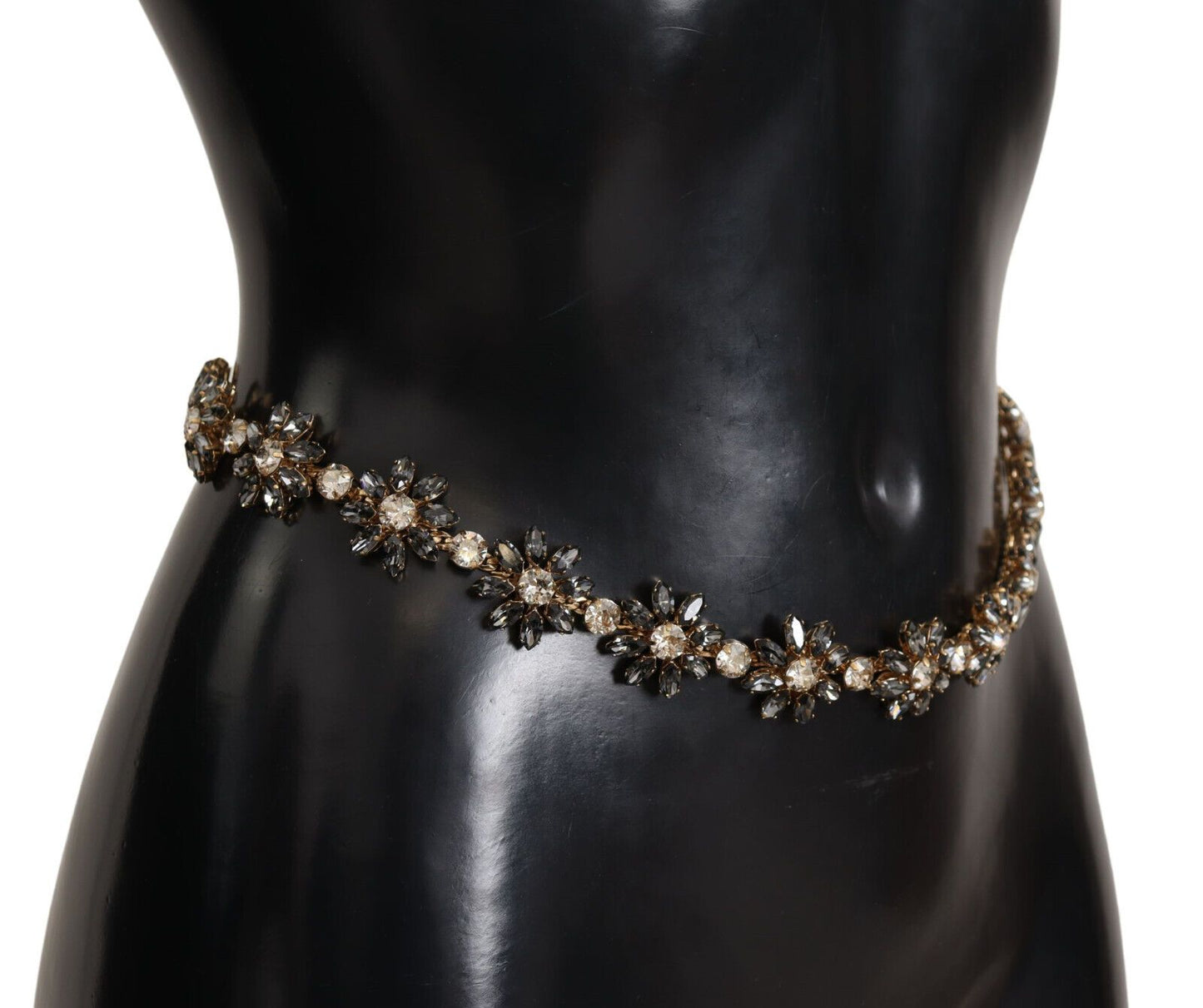 Ceinture texturée Dauphine en cristal et marguerite noire Dolce &amp; Gabbana
