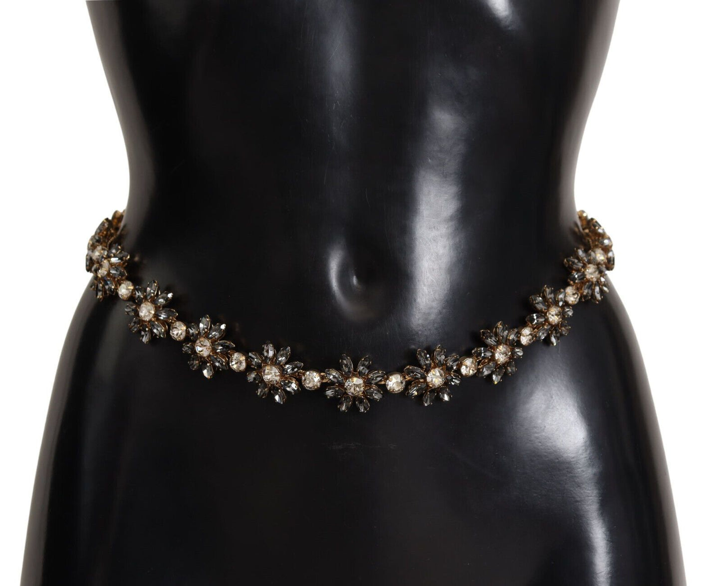 Ceinture texturée Dauphine en cristal et marguerite noire Dolce &amp; Gabbana