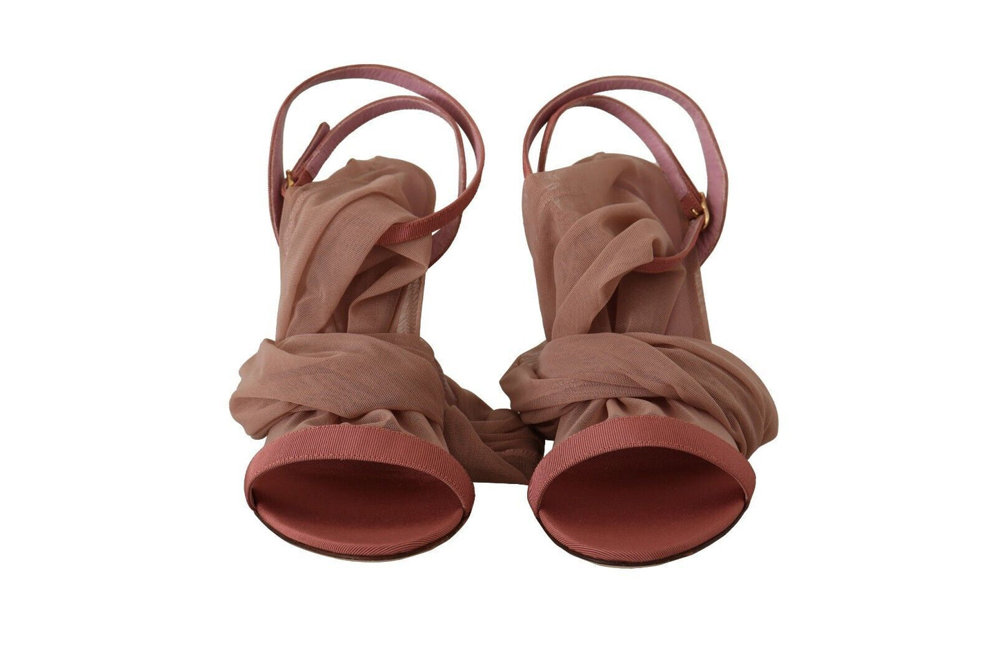 Sandales Dolce &amp; Gabbana en tulle rose extensible à brides à la cheville