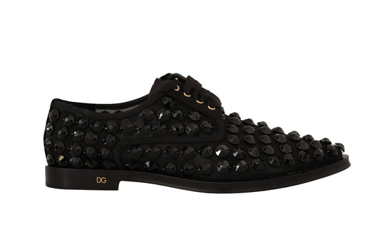 Chaussures plates noires à lacets et clous Dolce &amp; Gabbana