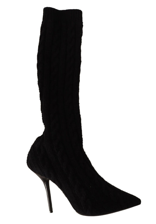 Bottines montantes noires extensibles Dolce &amp; Gabbana